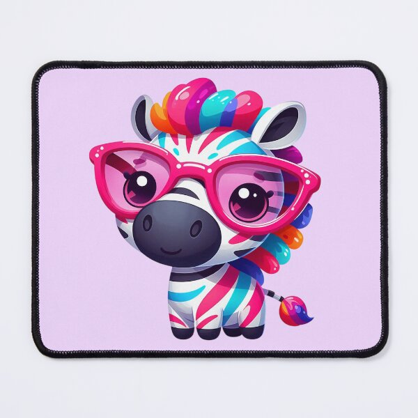 Item preview, Cute Colorful Zebra With Pink Glasses designed and sold by SweetLilith.