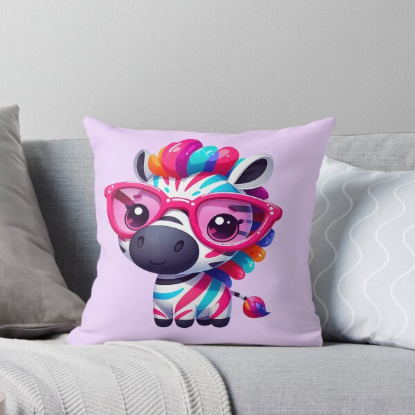 Item preview, Cute Colorful Zebra With Pink Glasses designed and sold by SweetLilith.