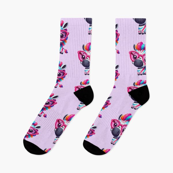 Item preview, Cute Colorful Zebra With Pink Glasses designed and sold by SweetLilith.