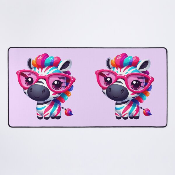 Item preview, Cute Colorful Zebra With Pink Glasses designed and sold by SweetLilith.