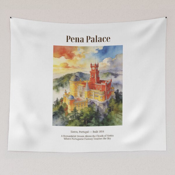 Item preview, Pena Palace Vintage Watercolor Art Print | Romanticist Portuguese Castle | Sintra Portugal Wall Decor designed and sold by Panom Suavichien.