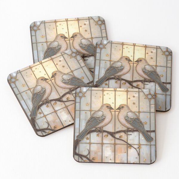 Item preview, Blue Birds in Celestial Stained Glass designed and sold by BriSher.
