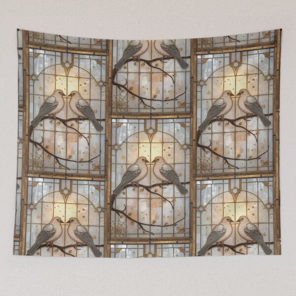 Item preview, Aves Azules en Vitral Celestial designed and sold by BriSher.