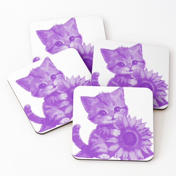 Item preview, Kitten Hugging Sunflower designed and sold by kinpirks.
