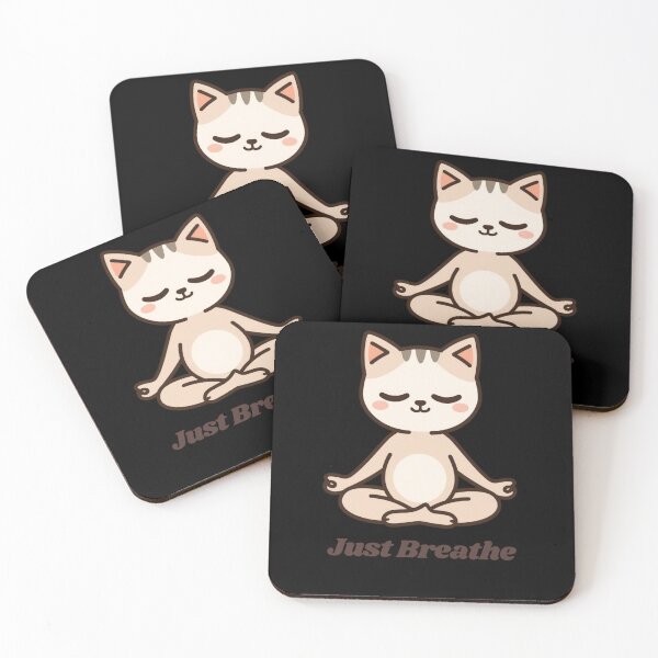 Item preview, Cute Yoga Cat Meditation - Just Breathe designed and sold by BrokenVibe.