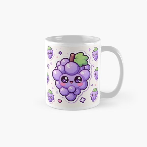 Item preview, Kawaii Grape Sticker | Chibi Purple Grape Bunch with Happy Face designed and sold by PastelPawsArt.
