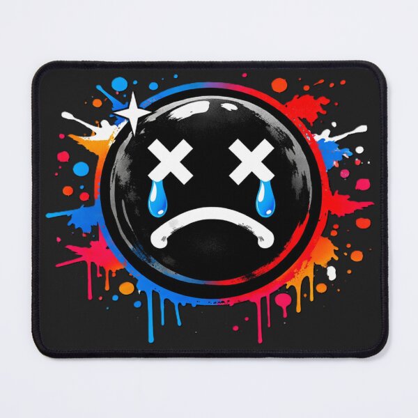 Item preview, Crying Black Smiley – Streetwear Graffiti designed and sold by AstraDrip Studio.