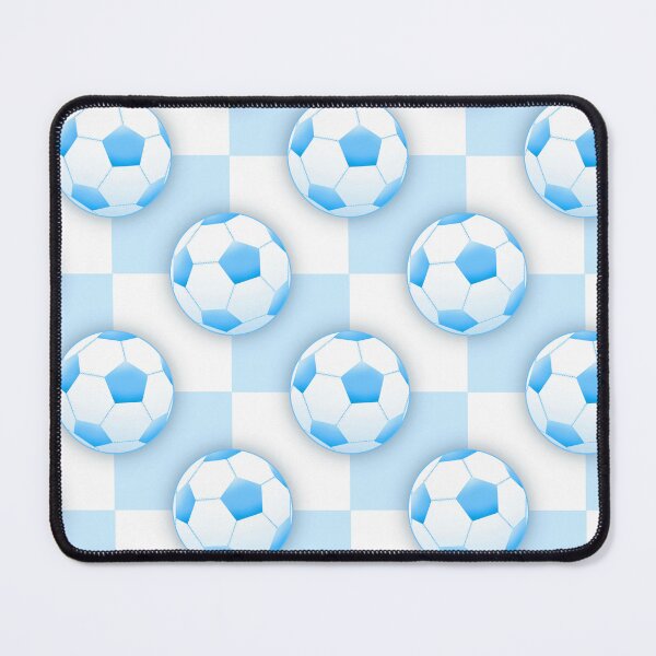 Item preview, Blue Soccer Ball Checkered Pattern designed and sold by Julie Erin Designs.
