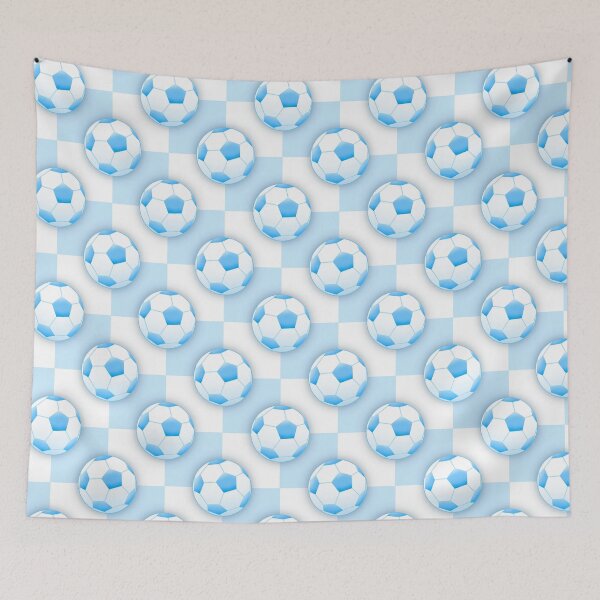 Item preview, Blue Soccer Ball Checkered Pattern designed and sold by Julie Erin Designs.