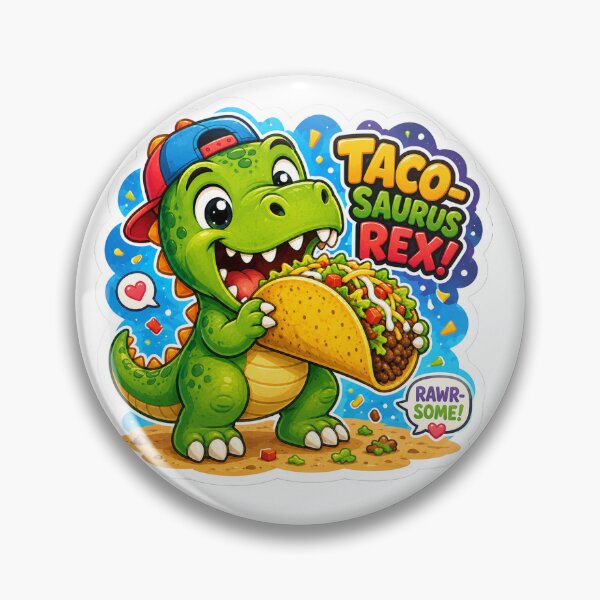 Item preview, Taco-Saurus Rex Dinosaur Sticker Art designed and sold by tommytvkids.