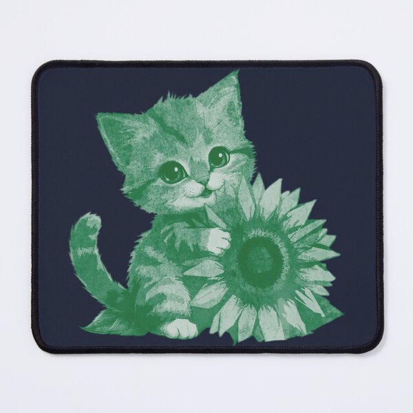 Item preview, Kitten Hugging Sunflower designed and sold by kinpirks.