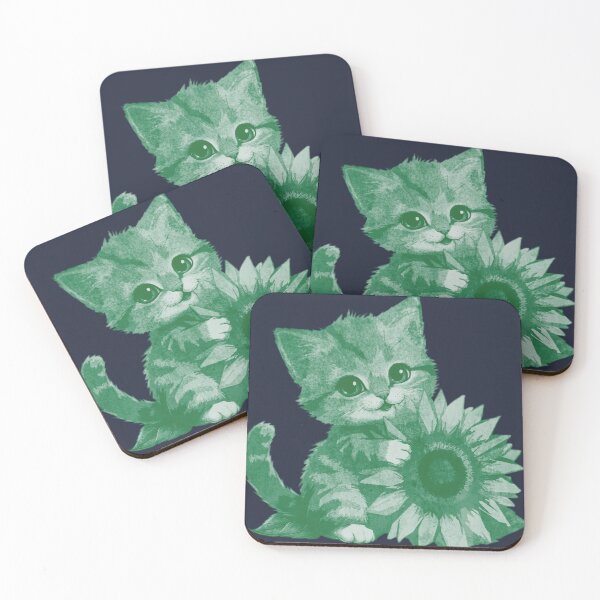 Item preview, Kitten Hugging Sunflower designed and sold by kinpirks.
