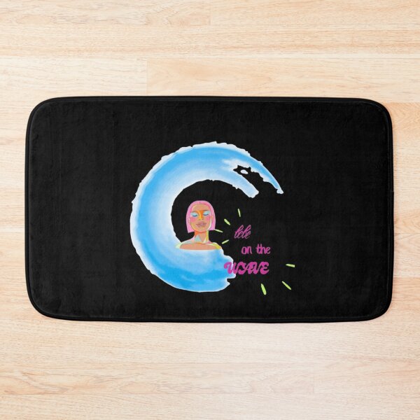 Item preview, Babe on the Wave Retro Aesthetic Neon Wave and Pink Hair Girl Art designed and sold by M1144.
