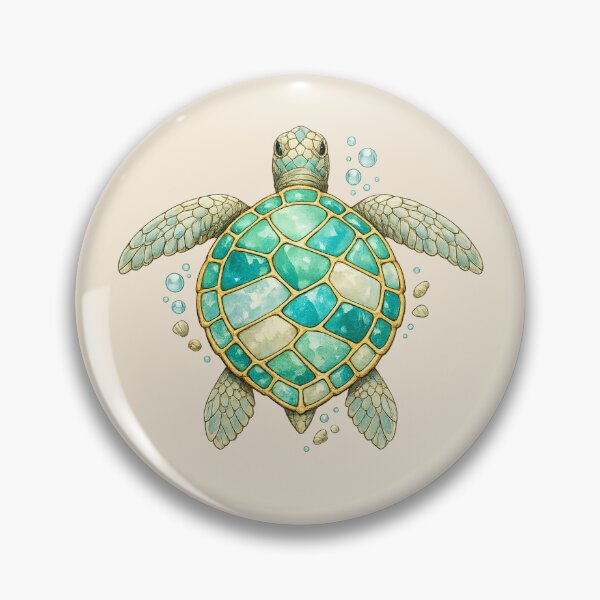 Item preview, Sea Glass Mosaic Turtle Coastal Ocean Art Tee designed and sold by POD DYNASTY.