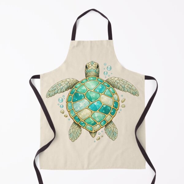 Item preview, Sea Glass Mosaic Turtle Coastal Ocean Art Tee designed and sold by POD DYNASTY.