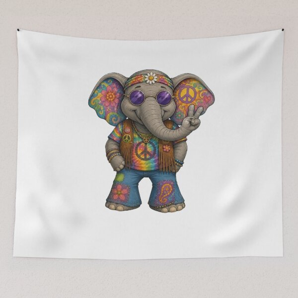 Item preview, Hippie elephant designed and sold by Gokuxtreme.
