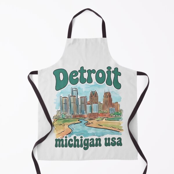 Item preview, Detroit Michigan Cute Skyline Retro Cityscape designed and sold by MadeBySidney.
