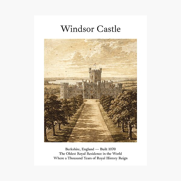 Item preview, Windsor Castle Vintage Watercolor Art Print | English Royal Fortress | Berkshire England Wall Decor designed and sold by Panom Suavichien.