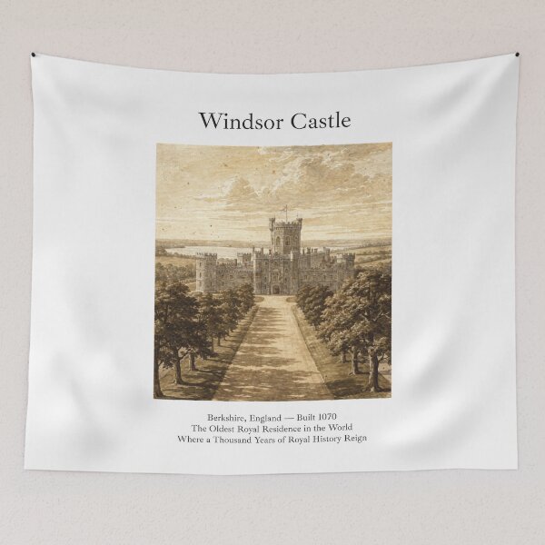 Item preview, Windsor Castle Vintage Watercolor Art Print | English Royal Fortress | Berkshire England Wall Decor designed and sold by Panom Suavichien.