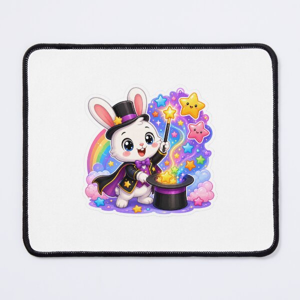 Item preview, Magician Rabbit Casting Star Spells Sticker Art designed and sold by tommytvkids.