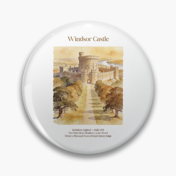 Item preview, Windsor Castle Vintage Watercolor Art Print | English Royal Fortress | Berkshire England Wall Decor designed and sold by Panom Suavichien.