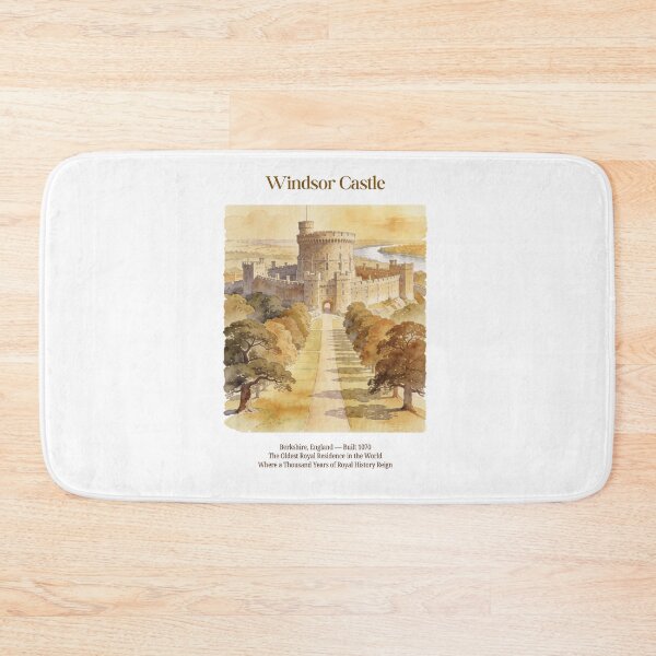 Item preview, Windsor Castle Vintage Watercolor Art Print | English Royal Fortress | Berkshire England Wall Decor designed and sold by Panom Suavichien.
