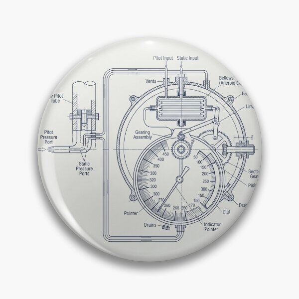 Item preview, Minimalist Aviation Engineering Airspeed Indicator Blueprint designed and sold by DuckOddity.