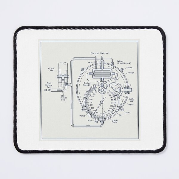 Item preview, Minimalist Aviation Engineering Airspeed Indicator Blueprint designed and sold by DuckOddity.