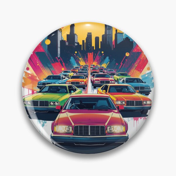Item preview, Retro City Cruisers | Vintage Cars & Urban Skyline Pop Art Design designed and sold by Vvmd.
