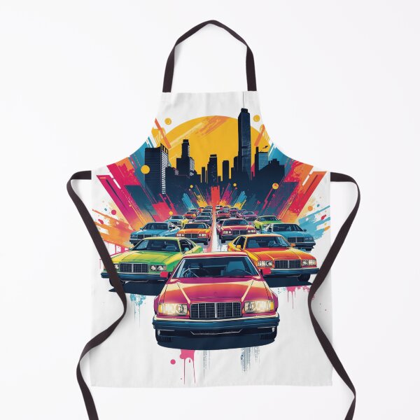 Item preview, Retro City Cruisers | Vintage Cars & Urban Skyline Pop Art Design designed and sold by Vvmd.