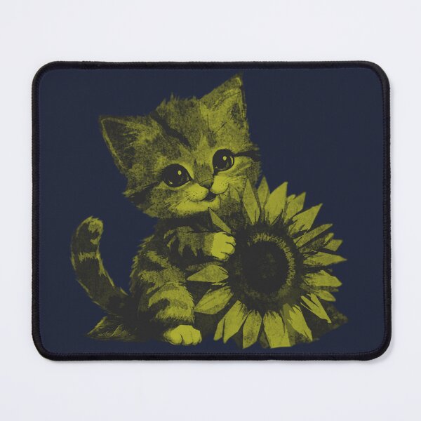 Item preview, Kitten Hugging Sunflower designed and sold by kinpirks.