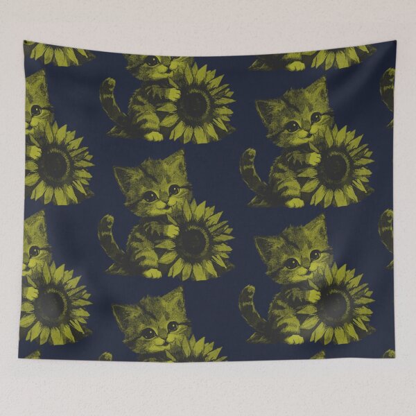 Item preview, Kitten Hugging Sunflower designed and sold by kinpirks.