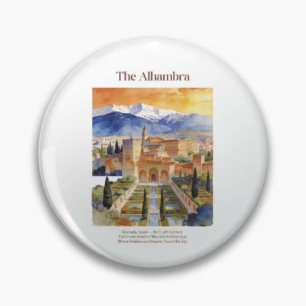 Item preview, The Alhambra Vintage Watercolor Art Print | Moorish Palace Granada | Andalusia Spain Wall Decor designed and sold by Panom Suavichien.