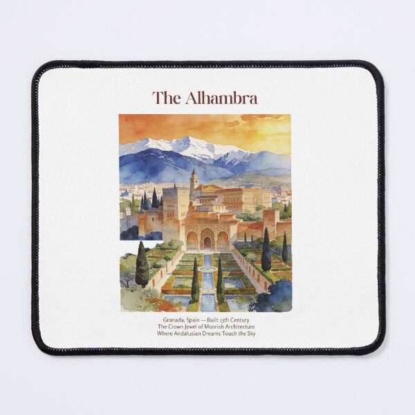 Item preview, The Alhambra Vintage Watercolor Art Print | Moorish Palace Granada | Andalusia Spain Wall Decor designed and sold by Panom Suavichien.