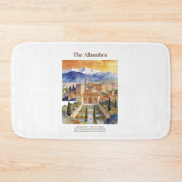 Item preview, The Alhambra Vintage Watercolor Art Print | Moorish Palace Granada | Andalusia Spain Wall Decor designed and sold by Panom Suavichien.