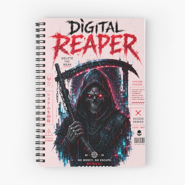 Item preview, Digital Reaper Shirt – Cyberpunk Grim Reaper Streetwear Design designed and sold by NAJURE.