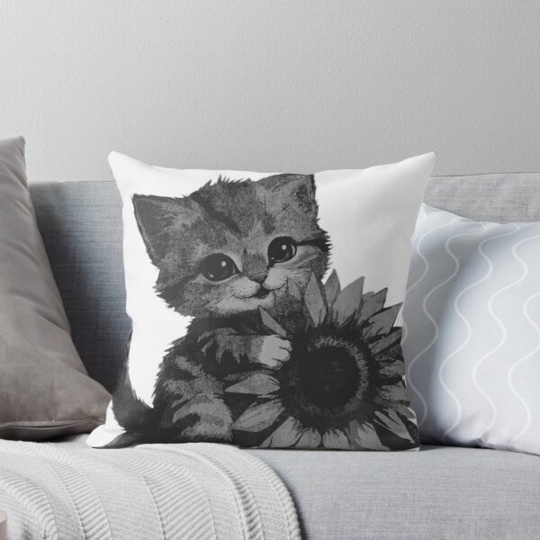 Item preview, Kitten Hugging Sunflower designed and sold by kinpirks.