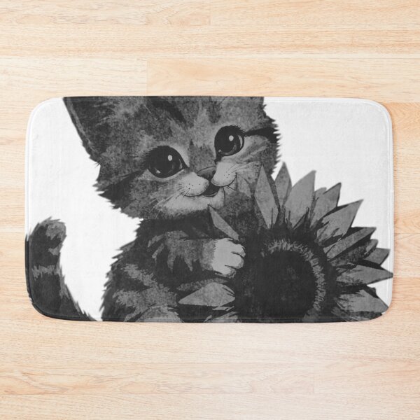 Item preview, Kitten Hugging Sunflower designed and sold by kinpirks.