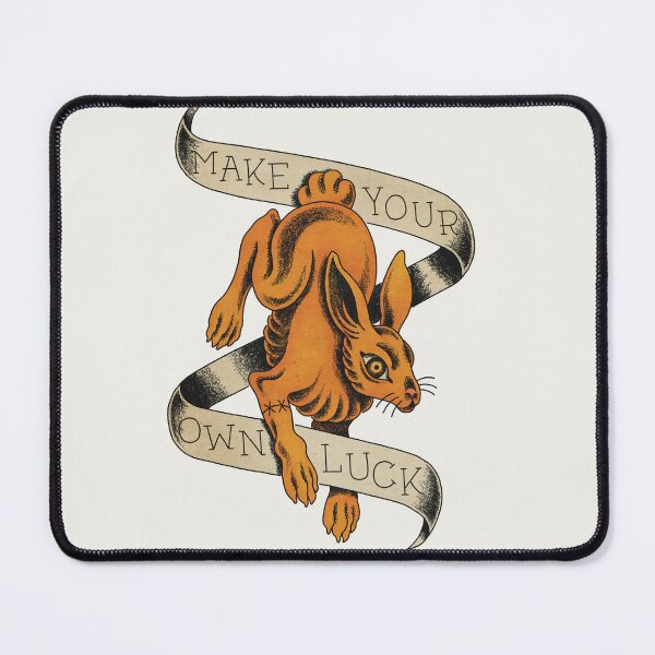 Item preview, "Make Your Own Luck" Retro Rabbit Tattoo designed and sold by vainglory.