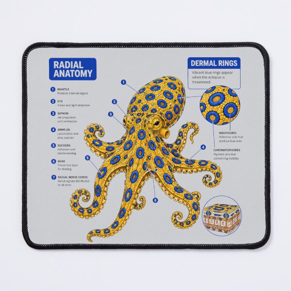 Item preview, Schematic Anatomy of a Blue-Ringed Octopus designed and sold by MarVan-Prints.
