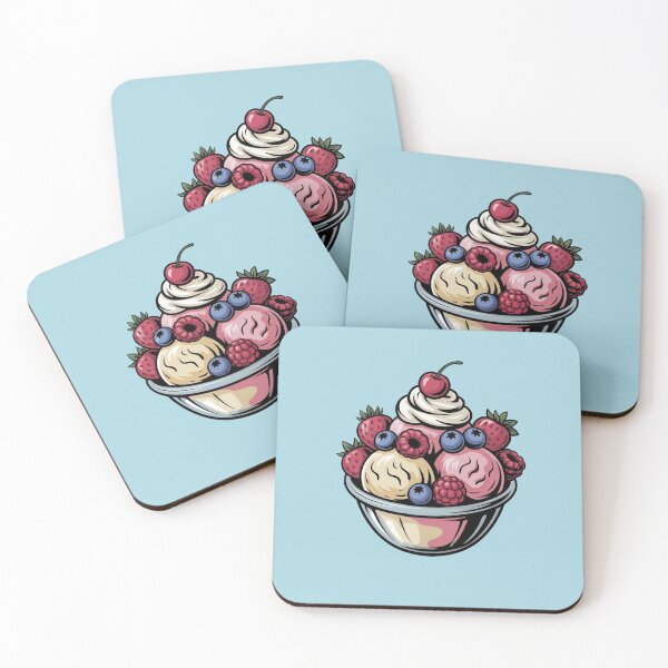 Item preview, Colorful Fruit Sundae Summer Dessert Illustration designed and sold by WikaKowalczyk.