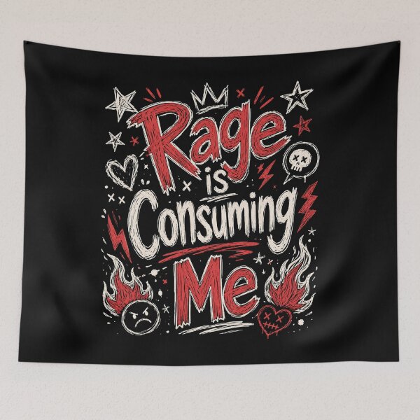 Item preview, Rage Is Consuming Me Funny Emotional Chaos Goth Grunge designed and sold by THREE LITTLE BEANS.