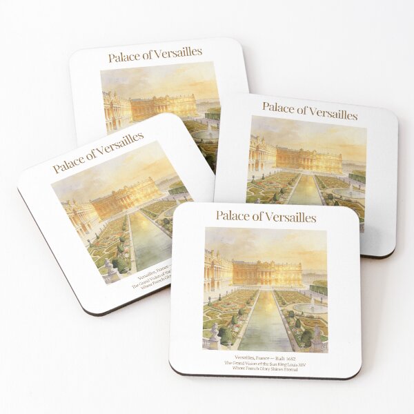 Artikelvorschau, Vintage-Aquarell-Kunstdruck des Schlosses Versailles | Französisches Barockschloss | Wanddekoration Versailles, Frankreich entworfen und verkauft von Panom Suavichien.