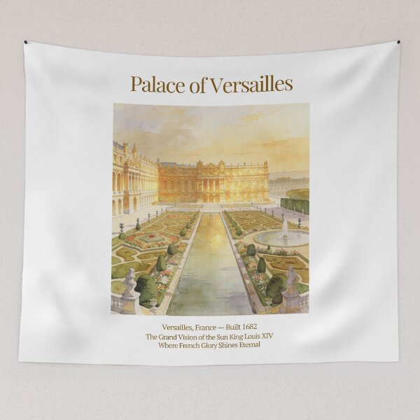 Item preview, Palace of Versailles Vintage Watercolor Art Print | French Baroque Royal Palace | Versailles France Wall Decor designed and sold by Panom Suavichien.
