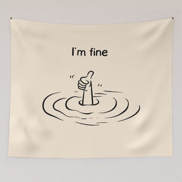 Item preview, I'm Fine Funny Mental Health Shirt | Dark Humor Minimalist Design | Sarcastic Meme Tee designed and sold by designerr23 ⭐⭐⭐⭐⭐.