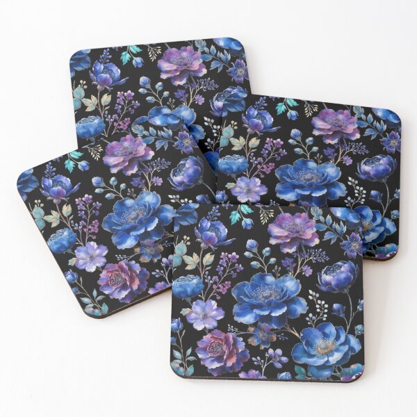 Item preview, Blue Floral Seamless Pattern, Elegant Midnight Botanical Design, Luxury Sapphire Flower Print, Dark Cottagecore Floral Background, Digital Paper designed and sold by GalleryPeak.