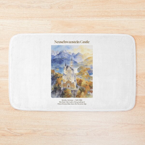 Item preview, Neuschwanstein Castle Vintage Watercolor Art Print | Bavarian Fairy-Tale Castle | Bavaria Germany Wall Decor designed and sold by Panom Suavichien.