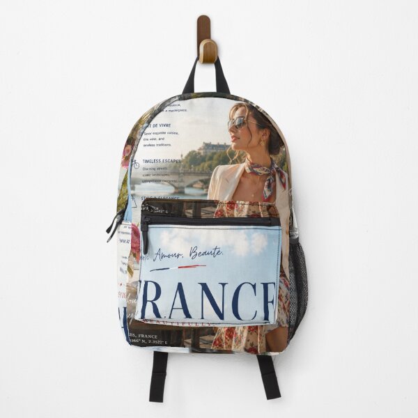 Item preview, France Travel Poster – Paris Café Romance & Eiffel Tower Elegant Wall Art designed and sold by Inkora-Art.