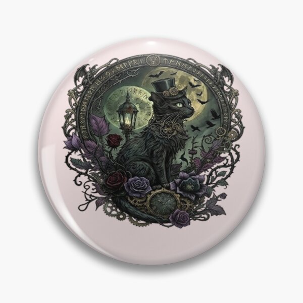 Item preview, Steampunk Black Cat Wearing a Top Hat designed and sold by WAISLYV.