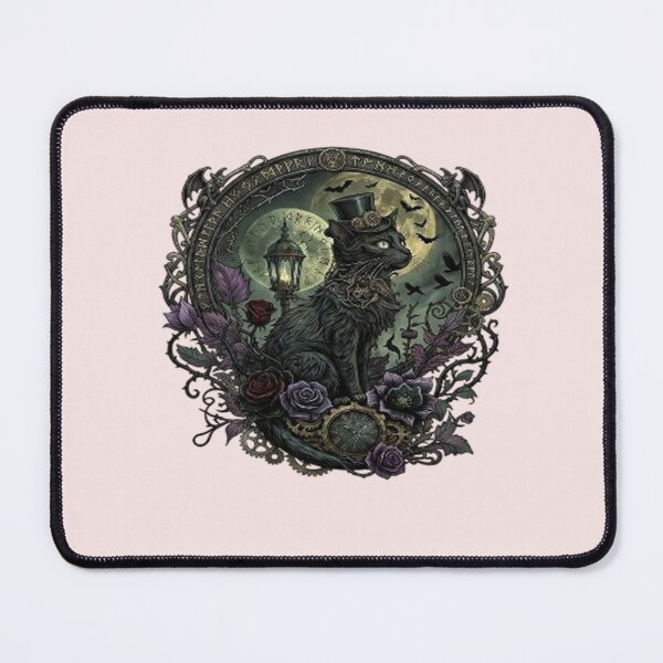 Item preview, Steampunk Black Cat Wearing a Top Hat designed and sold by WAISLYV.